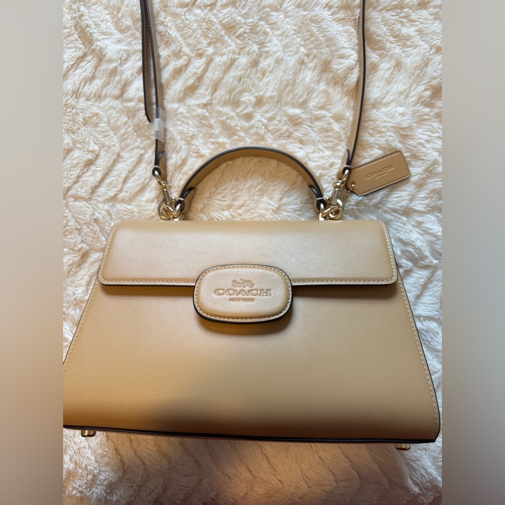 Coach Eliza Leather Handbag with Gold Hardware